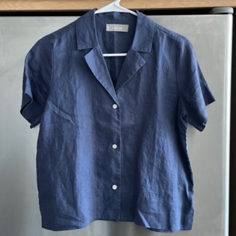 Everlane Short Sleeve Notch Shirt 0 Blue